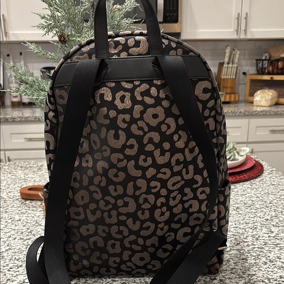 Kate Spade Leopard Print Backpack - Black and Gold - Picture 2 of 12